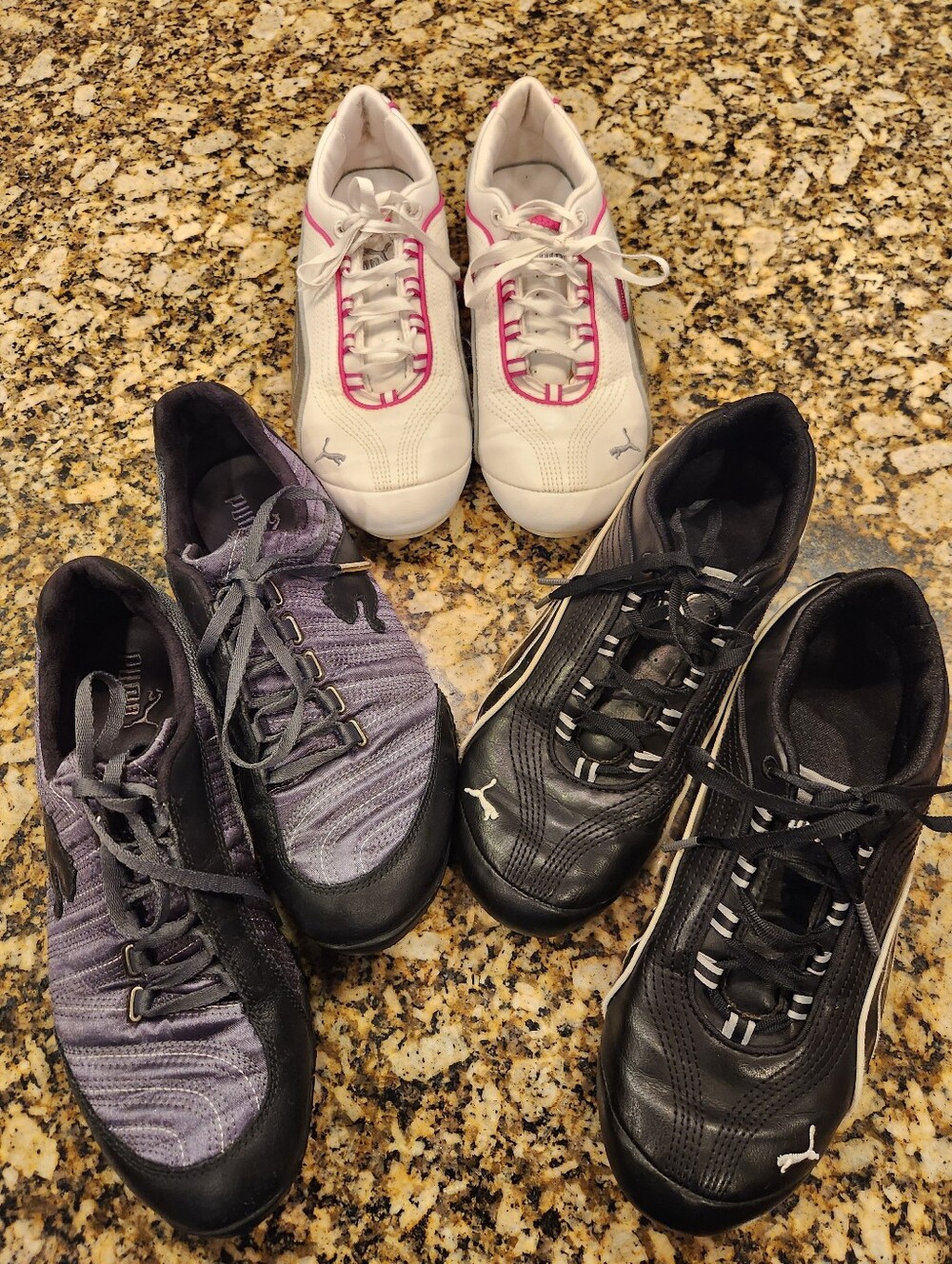 Puma Women's Sneakers Bundle - White/Pink, Black/White, Purple/Black,  Size 7
